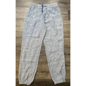 Athleta Retreat Linen Jogger Pants Blue Size 6
